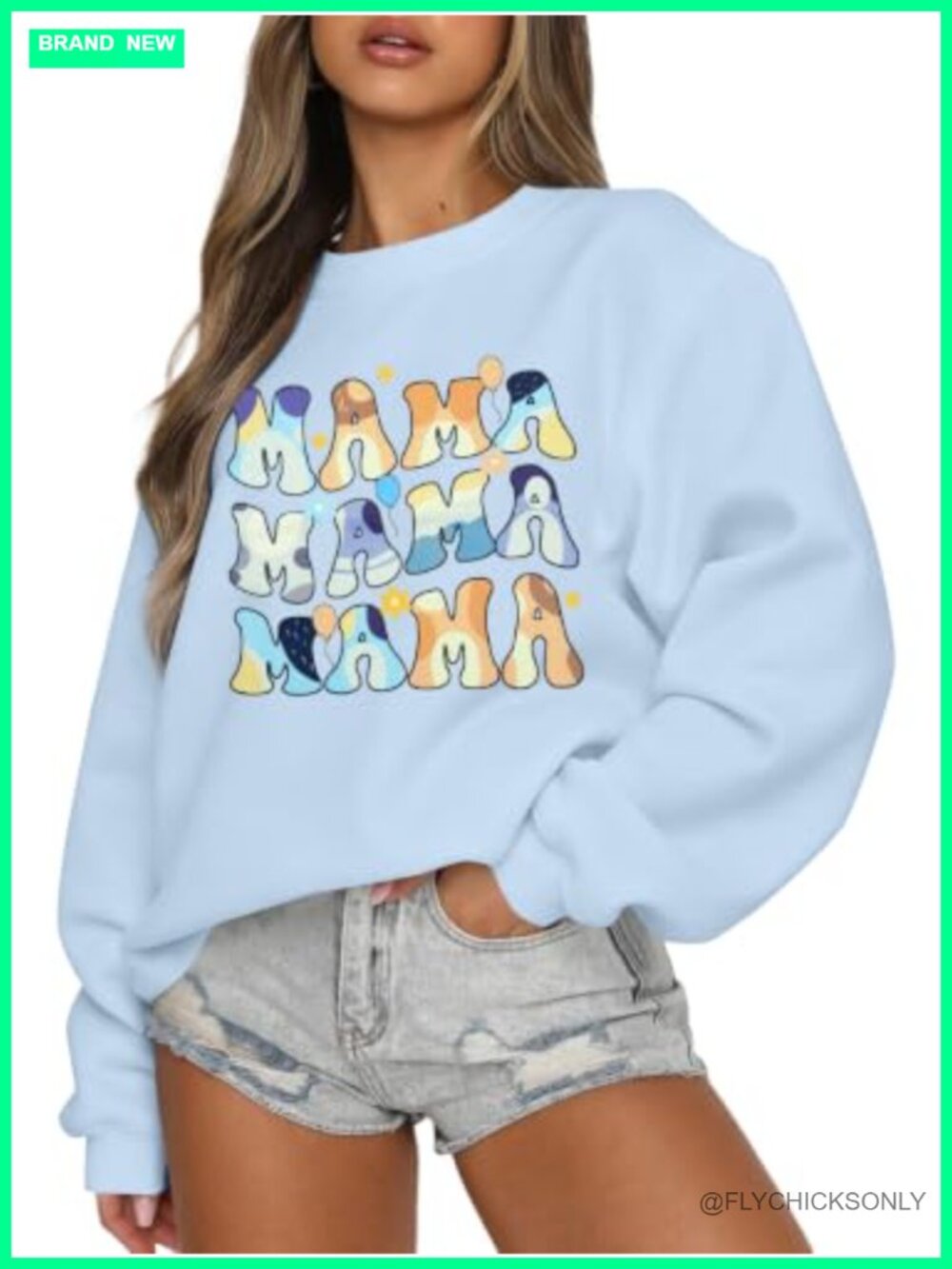 Oversized Mama Graphic Sweatshirt Crewneck Pullover Mom Gift